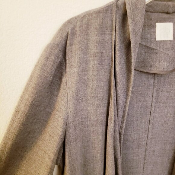 DB Life by Dana Buchman Grey Open Front Lightweight Wool Blend Jacket Size L EUC - Picture 4 of 9